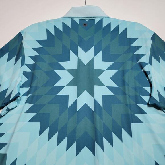 NWT Greyson Mens Big Sky Polo Shirt Bold Geometric Pattern $118 Rtl Size Large - Picture 13 of 16